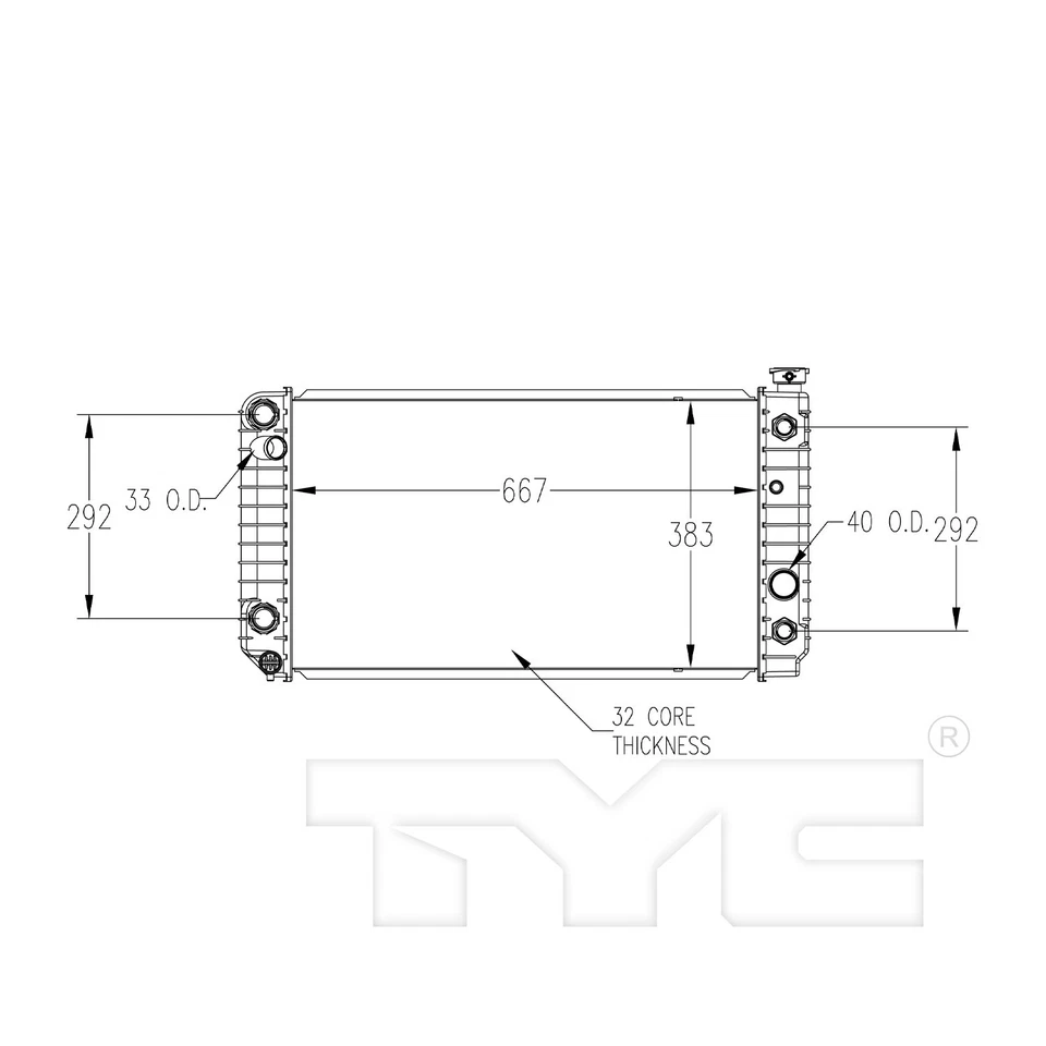 Radiador TYC para Blazer S10, S10, Sonoma, Bravada, S15 Jimmy, S15 705 Foto 1 de 4