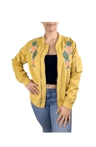 Merigold Kiss Southwestern Embroidered Bomer Jacket Golden Yellow Size 3X NWT - Picture 1 of 8