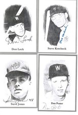8 Signed Washington Senators Picture Cards Porter -Lock +++