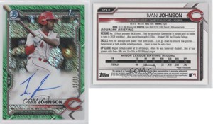 2021 Bowman Chrome Prospects Green Shimmer Refractor /99 Ivan Johnson Auto