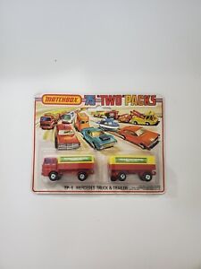 Matchbox 75 Two Pack TP-1 Mercedes Truck & Trailer on Card 1970s SEALED