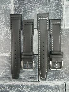 Neu 20mm Kalbsleder Armband schwarz Uhrenarmband für IWC PORTUGIESER Pilot Top Gun - Bild 1 von 12