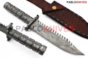 15" Custom handgeschmiedetes Damaststahl Jagd Tracker Bowie Messer Vollstahl - Bild 1 von 1