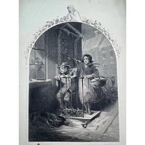Grabado Original Siglo XIX - NAVIDAD PARA LOS POBRES - Imagen 1 de 2