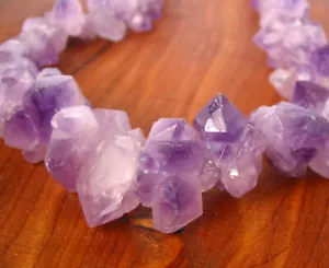 15" 8mm 20mm Amethyst GRADUATED rough freeform drusy nugget drop beads - Picture 1 of 6