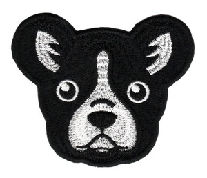 ab62★Parche perro Bulldog para planchar planchado aplicación 7,6 x 6,6 cm - Imagen 1 de 1