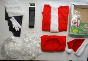 Rubie Flannel Santa Claus Suit Costume Outfit Jacket Coat Wig Beard Hat Boot Top - Picture 1 of 24