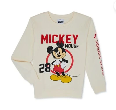 Sudadera Mickey Mouse Niño Bordada Manga Larga Estampado Gráfico Talla M NUEVA Foto 1 de 4