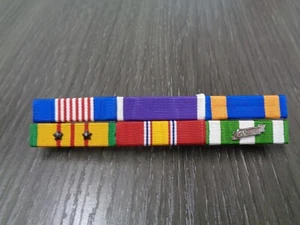 US ARMY VIETNAM CONFLICT 6 Ribbon Bar Service made in USA used BAR PILOT - Picture 1 of 5