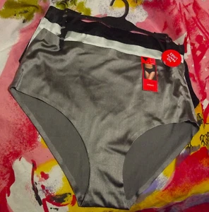 3 NEW STRM LINE INTIMATES 5024 MF NO PANTY LINES SATIN HI-CUT BRIEF PANTIES XL - Picture 1 of 2