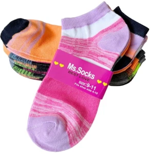 Lote 12 pares de calcetines tobilleros para mujer multicolores talla 9-11 algodón informales (#601-149) - Imagen 1 de 8