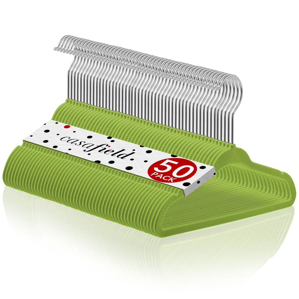 50 perchas de terciopelo de 11" de ancho para bebés y niños pequeños ropa vestidos pantalones Foto 1 de 1