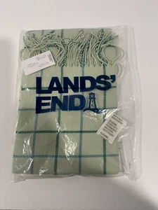 Lands End Herren Kaschmir Touch Schal Print Grün Lilie Fensterscheibe - Bild 1 von 2