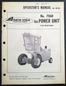 New Idea No. 706D Hydro Uni Power Unit Operators Manual - 6 Cyl Diesel Engine - Picture 1 of 5