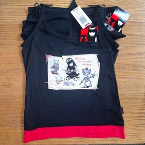 RARO NOS 2006 Juniors Grande Hot Topic Emily The Strange Conjunto de Camisola/Ropa Interior - Imagen 1 de 10