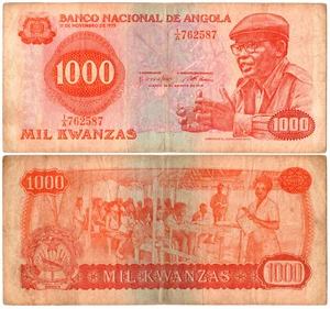 Angola 1000 Kwanzas P#117a (1979) *1/A Prefix* VF - Picture 1 of 1
