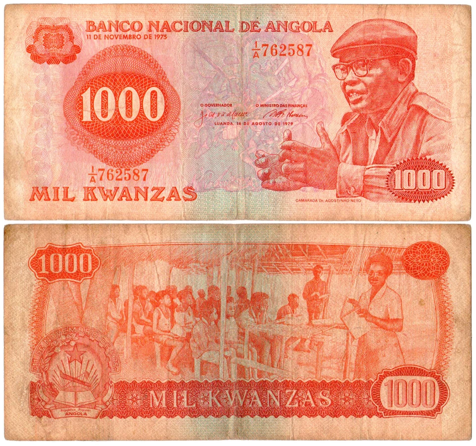 Angola 1000 Kwanzas P#117a (1979) *1/A Prefix* VF - Image 1 of 1