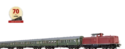 BRAWA 45912 Zugpackung Diesellok BR 212 + 3 Wagen,DB, Schwäbische Waldbahn, DSS  - Bild 1 von 2