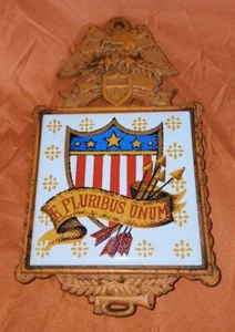 Metal 9" Trivet E Pluribus Unum Made In Japan - Picture 1 of 5