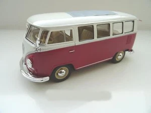 Volkswagen VW T1 Bus Coche a Escala En 1:24 De Welly Rojo 12203 Nuevo - Imagen 1 de 3