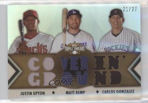 2012 Topps Triple Threads Relic Combos Sepia /27 Justin Upton Matt Kemp #TTRC-50