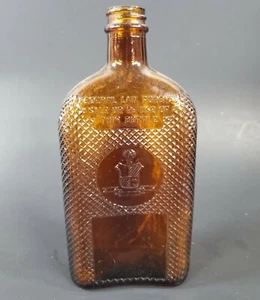Bottiglia vintage vetro vuoto colore ambra Continental Distilling Corp, USA RARA! - Foto 1 di 8