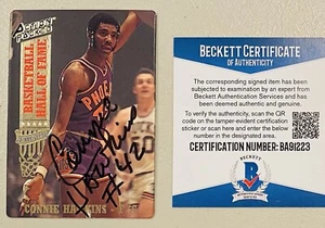 Tarjeta de acción de Connie Hawkins firmada autografiada 1993 llena de acción #37 certificado de Beckett BAS - Imagen 1 de 1