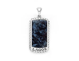 🆕LAGOS Himno Plata de Ley PIETTERSITE y Etiqueta KRUNCH Colgante Amuleto para Hombre - Imagen 1 de 9