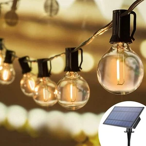 27FT Solar Outdoor String Light with 25 Lights For Patio Yard Garden Umbrella