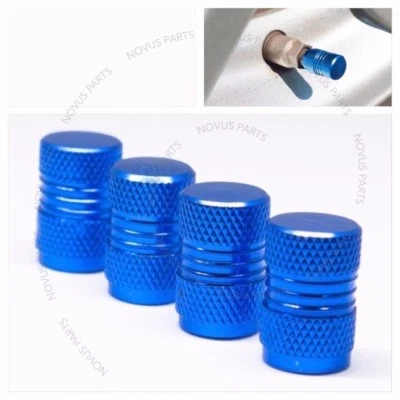 For Pontiac Grand Prix Montana Sunfire Set of 4 Style4 Blue Valve Stem Cover Rim - Image 1 of 4