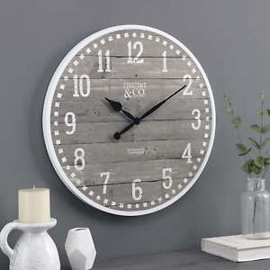 Gray Arlo Wall Clock, Farmhouse, Analog, 20 x 2 x 20 in