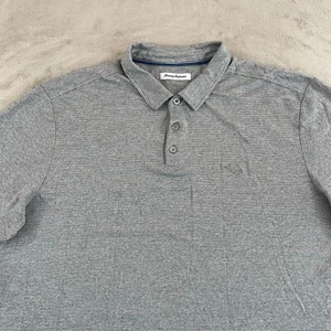 Tommy Bahama Pacific Shore Polo Shirt Men 2XL Shadow Grey Striped SS NWOT - Picture 1 of 9