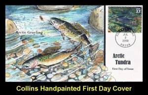 COLLINS HAND PAINTED 3802 Artic Tundra Artic Grayling Fish - Picture 1 of 1