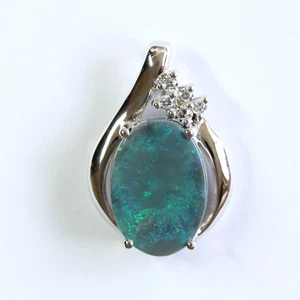 Australian natural solid black opal 2.85ct pendant set in sterling silver - Picture 1 of 4