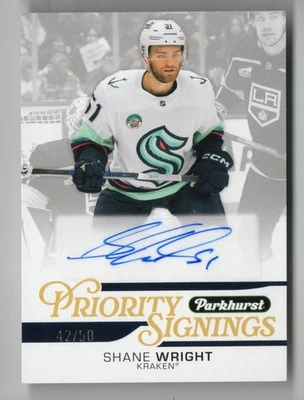 2024 Parkhurst Fall Expo Promo Priority Signings Autograph Shane Wright #/50 - Image 1 of 2