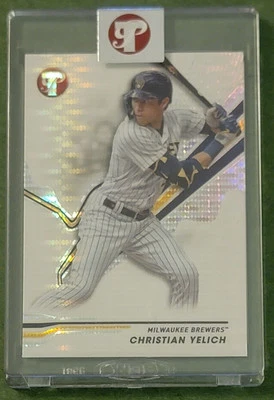 2024 Topps Pristine #157 Christian Yelich Encased Refractor - Milwaukee Brewers  - Image 1 of 2