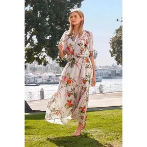 JOHNNY WAS Workshop Colmar Maxi Prairie Skirt Floral Striped Bohemian Small - Picture 1 of 15