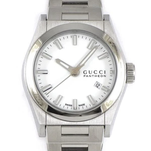 Reloj GUCCI Pantheon 115.5/YA115501 Fecha Esfera Blanca Acero Inoxidable Cuarzo - Imagen 1 de 12