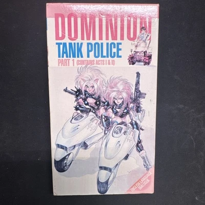 Dominion Tank Police Part 1 act 1-2 VHS – English Dub – Pristine Tape  - Image 1 of 4