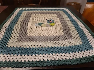 Gehäkelte Babydecke, Schöne Pastell Farben, Kuscheldecke, Geschenk Zur Geburt - Bild 1 von 5