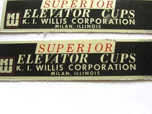 5 DECAL STICKER K I WILLIS CO MILAN ILLINOIS SUPERIOR ELEVATOR CUPS FARM GRAIN - Picture 1 of 3