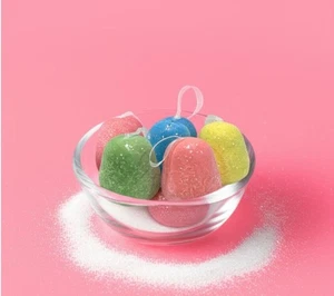 Gota de goma de color pastel brillo caramelo adornos de Navidad decoración navideña paquete de 4 - Imagen 1 de 5