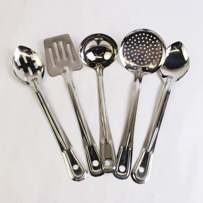 Set Of 5 Unbranded Stainless Steel Basic Kitchen Utensils - Image 1 of 4