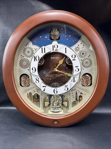 SEIKO BRIGHT STARRY NIGHT MELODIES IN MOTION CLOCK w/ SWAROVSKI CRYSTALS QXM376B - Picture 1 of 16