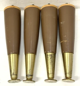 Vintage MCM Wooden Furniture Legs Set of 4 Original Hardware Replacement 7.5” - Picture 1 of 4