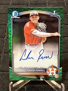 /99 Caden Powell 1st AUTO 2025 Bowman Chrome #CPA-CPO GREEN REPTILIAN REFRACTOR - Bild 1 von 4