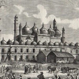 Palais du Nabab de Mourshedabad - Gravure de presse 1858 - Imagen 1 de 2