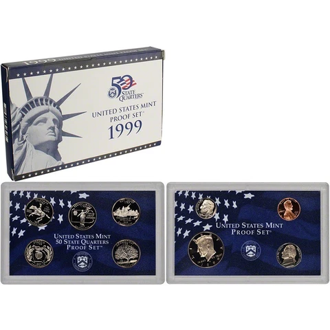 1999-S Proof Set United States US Mint Original Government Packaging Box & COA Cover