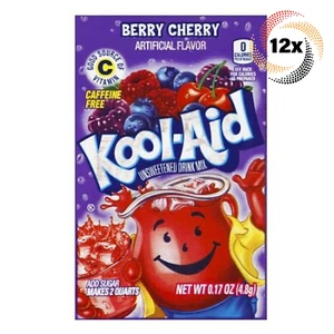 12x Packets Kool-Aid Berry Cherry Flavor Caffeine Free Soft Drink Mix | .17oz - Picture 1 of 2
