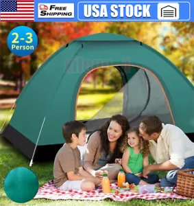 2-3 Person Automatic Camping Tent Hiking Instant Canopy Pop Up Tents Waterproof - Picture 1 of 12